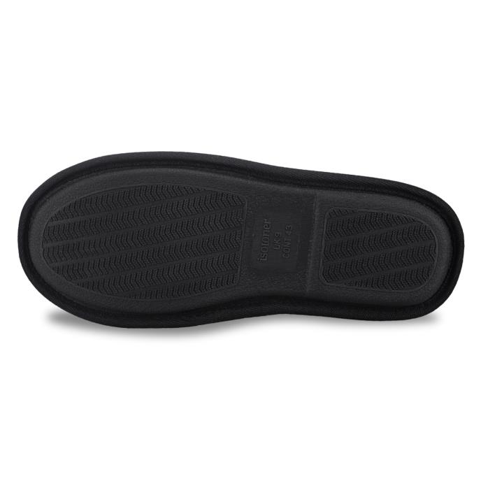 Isotoner® Mens Quilted Mule Slipper Black Extra Image 5